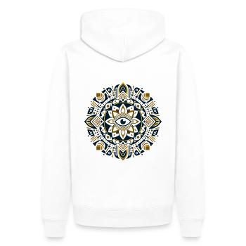 All-Seeing Eye Egyptian Mandala 1 - Men’s Premium Organic Hoodie - white - Back - Nico (187cm)