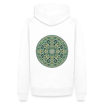 Ewiges keltisches Knotenwerk Mandala Kunst 4 - Männer Premium Bio Hoodie - Weiß - Hinten - Nico (187cm)