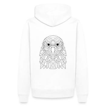Abstrakte Falkenessenz: Interpretation von Strichzeichnungen - Männer Premium Bio Hoodie - Weiß - Hinten - Nico (187cm)