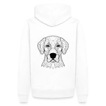 Essence de Labrador Retriever : dessin au trait complexe - Sweat à capuche Premium bio Homme - blanc - Dos - Nico (187cm)