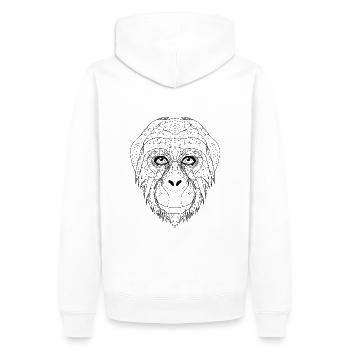 Essence d’orang-outan : Interprétation géométrique de l’art au trait - Sweat à capuche Premium bio Homme - blanc - Dos - Nico (187cm)