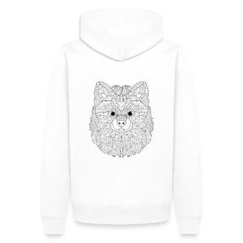 Délice de Poméranie orné : Design canin géométrique - Sweat à capuche Premium bio Homme - blanc - Dos - Nico (187cm)