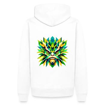 Kappa géométrique : Art de la mythologie japonaise - Sweat à capuche Premium bio Homme - blanc - Dos - Nico (187cm)