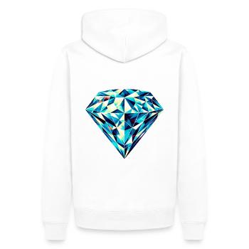 Geometrische Brillanz: Lebendiges Diamantdesign - Männer Premium Bio Hoodie - Weiß - Hinten - Nico (187cm)