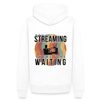 Diffusion télévisée rétro : l’esthétique de la télévision vintage - Sweat à capuche Premium bio Homme - blanc - Dos - Nico (187cm)