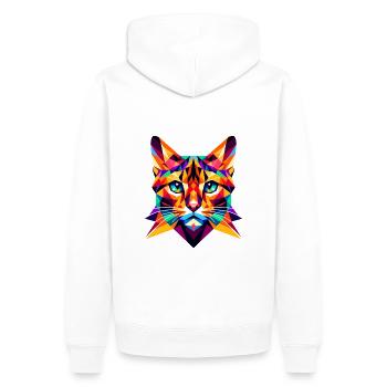 Chat Bengal Géométrique : Mosaïque Abstraite Sauvage - Sweat à capuche Premium bio Homme - blanc - Dos - Nico (187cm)