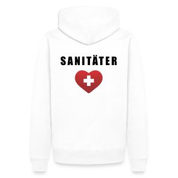 Sanitäter - Männer Premium Bio Hoodie - Weiß - Hinten - Nico (187cm)