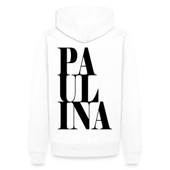 Paulina Name Vorname Moderne Schrift Wort Art - Männer Premium Bio Hoodie - Weiß - Hinten - Nico (187cm)