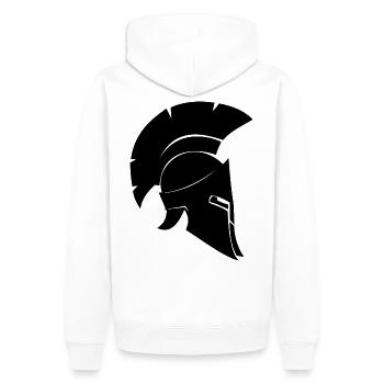 Spartaner - Männer Premium Bio Hoodie - Weiß - Hinten - Nico (187cm)