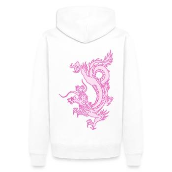 Pink Dragon - Men’s Premium Organic Hoodie - white - Back - Nico (187cm)