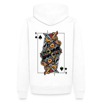 Eagle Owl Steampunk Jeu de cartes Spades King Poker - Sweat à capuche Premium bio Homme - blanc - Dos - Nico (187cm)