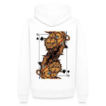 Tiger Steampunk Jeu de cartes Spades Queen Poker - Sweat à capuche Premium bio Homme - blanc - Dos - Nico (187cm)