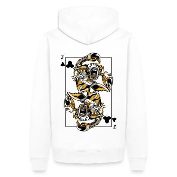Scorpion Steampunk Jeu de Cartes Clubs Jack Poker - Sweat à capuche Premium bio Homme - blanc - Dos - Nico (187cm)
