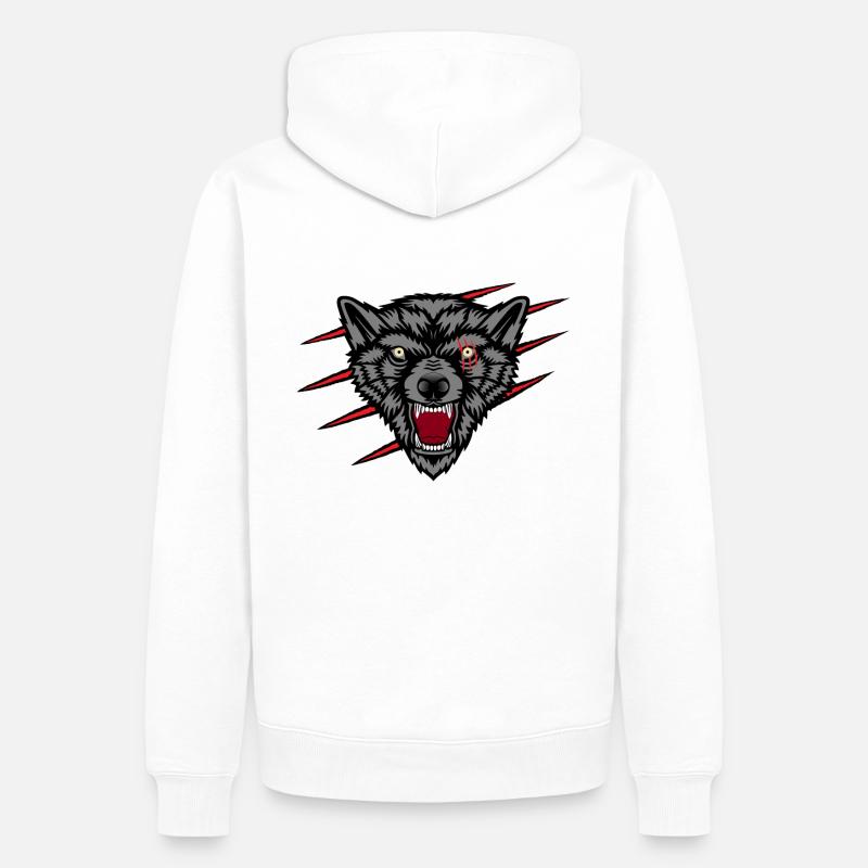 Bad Wolf, Claw Marks - Männer Premium Bio Hoodie - Weiß