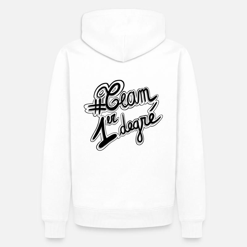 Team 1er degré - Sweat à capuche Premium bio Homme - blanc
