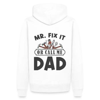 Mr Fix it - Männer Premium Bio Hoodie - Weiß - Hinten - Nico (187cm)