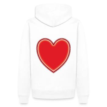 Cœur rouge - Sweat à capuche Premium bio Homme - blanc - Dos - Nico (187cm)