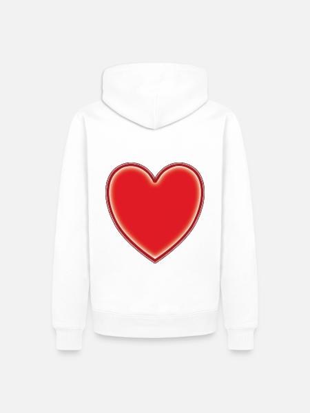 Red Heart - Men’s Premium Organic Hoodie - white