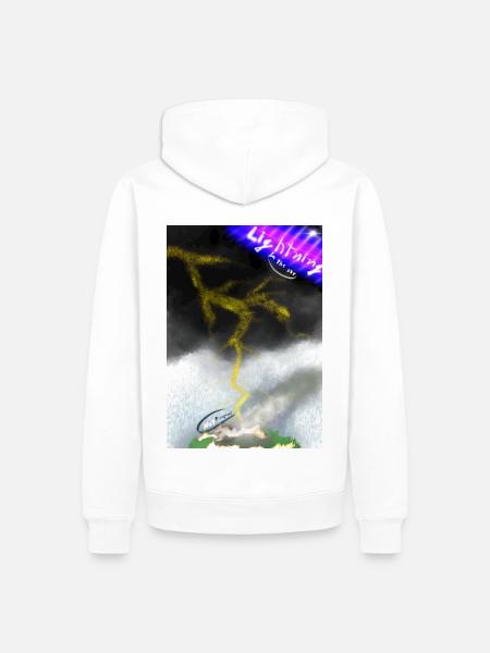 Lightning in the sky - Männer Premium Bio Hoodie - Weiß