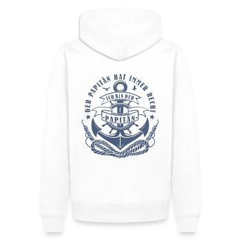 Lustiges Papitän Vatertag Geburtstag Anker - Männer Premium Bio Hoodie - Weiß - Hinten - Nico (187cm)