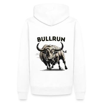 Marché boursier Bull Run Trading Crypto-monnaie - Sweat à capuche Premium bio Homme - blanc - Dos - Nico (187cm)