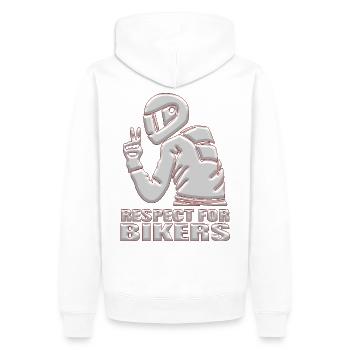Motards - Sweat à capuche Premium bio Homme - blanc - Dos - Nico (187cm)