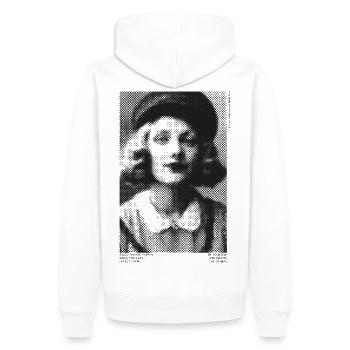 Vintage Girl No 4 par Clarissa Black 2023 - Sweat à capuche Premium bio Homme - blanc - Dos - Nico (187cm)
