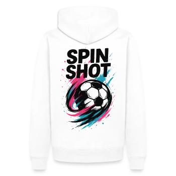 Handball Spin Shot, Trickwurf, Torwurf Kunst - Männer Premium Bio Hoodie - Weiß - Hinten - Nico (187cm)