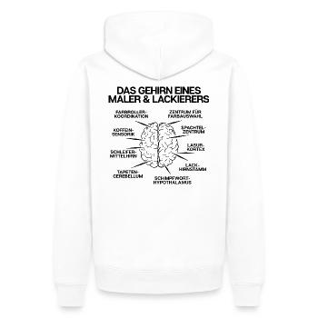 Maler/Lackierer/Gehirn/Hirn/Malerin/Lackiererin - Männer Premium Bio Hoodie - Weiß - Hinten - Nico (187cm)
