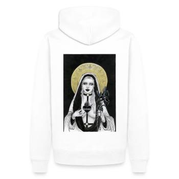 Unholy Mary, Queen of the Damned - Men’s Premium Organic Hoodie - white - Back - Nico (187cm)