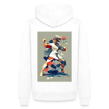 Judokämpferin - Männer Premium Bio Hoodie - Weiß - Hinten - Nico (187cm)