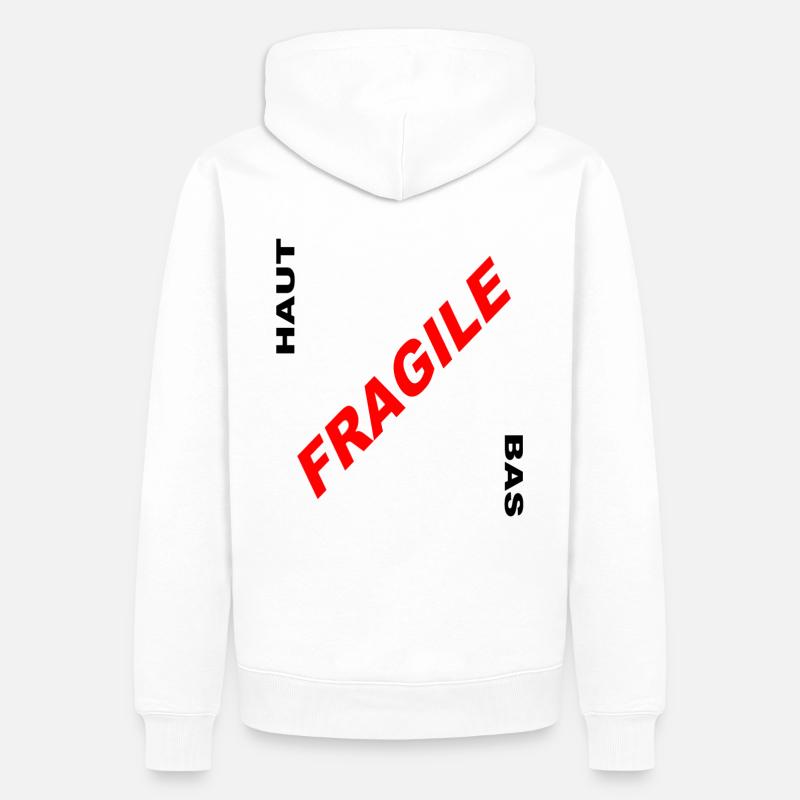 ZERBRECHLICH - Männer Premium Bio Hoodie - Weiß