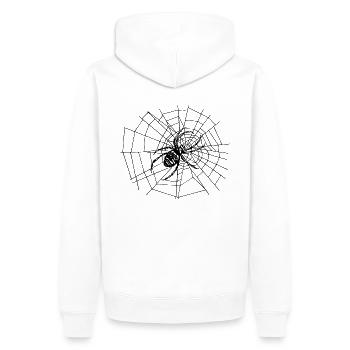 Große Spinne im Netz | Kreuzspinne | spider - Männer Premium Bio Hoodie - Weiß - Hinten - Nico (187cm)