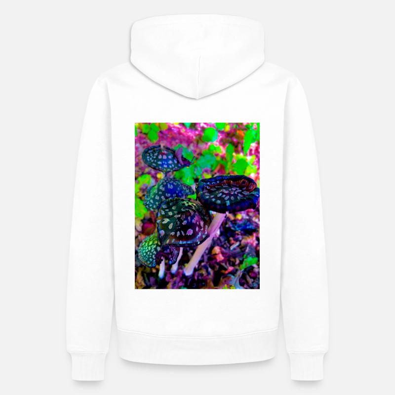 Champignons magiques - Sweat à capuche Premium bio Homme - blanc