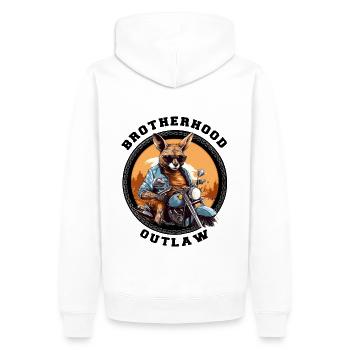 Kangaroo Motorcycle Brotherhood Outlaw - Sweat à capuche Premium bio Homme - blanc - Dos - Nico (187cm)