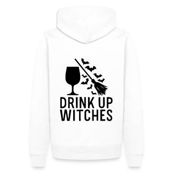 Halloween Witches' Broom Toast Drink Up Witches - Men’s Premium Organic Hoodie - white - Back - Nico (187cm)