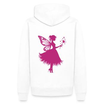 Zauberhafte Fee mit Blume - Männer Premium Bio Hoodie - Weiß - Hinten - Nico (187cm)