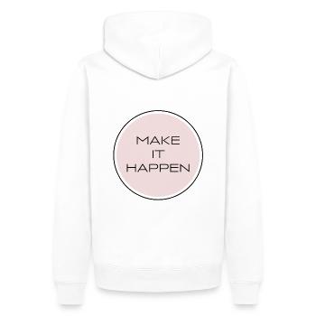 Make it Happen - Männer Premium Bio Hoodie - Weiß - Hinten - Nico (187cm)