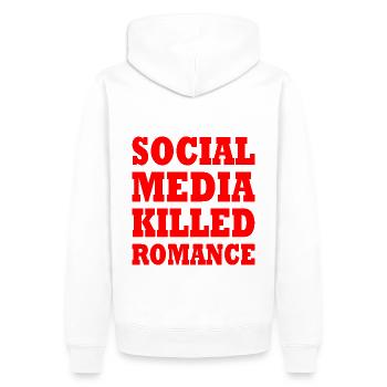 social media killed romance - Männer Premium Bio Hoodie - Weiß - Hinten - Nico (187cm)