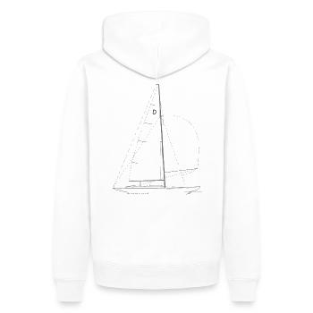Graphique d'un dragon sur des chemises et des tasses - Sweat à capuche Premium bio Homme - blanc - Dos - Nico (187cm)