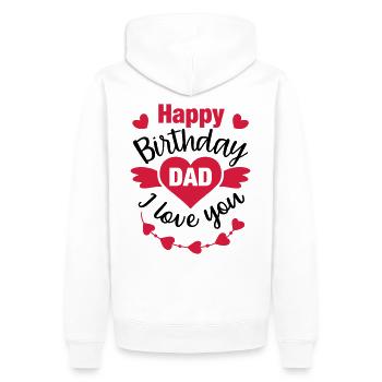 Dad birthday gift congratulations daughter son - Men’s Premium Organic Hoodie - white - Back - Nico (187cm)