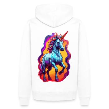 Einhorn - Männer Premium Bio Hoodie - Weiß - Hinten - Nico (187cm)
