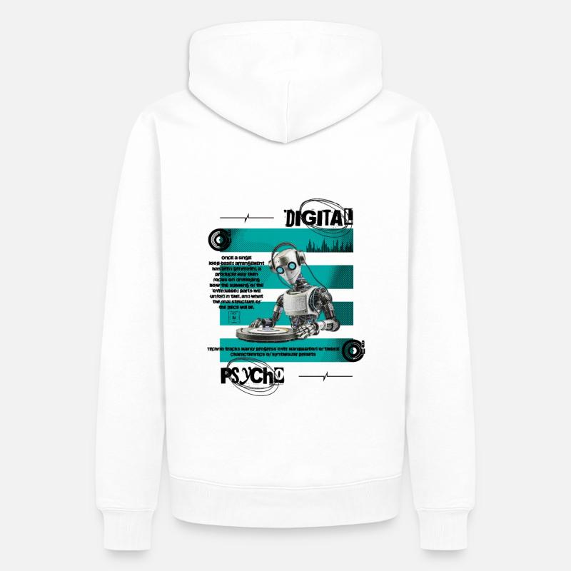 DIGITAL PSYCHO - Männer Premium Bio Hoodie - Weiß
