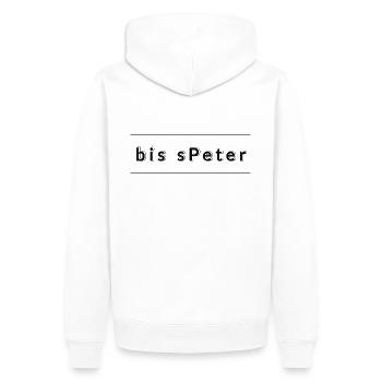 später - Männer Premium Bio Hoodie - Weiß - Hinten - Nico (187cm)