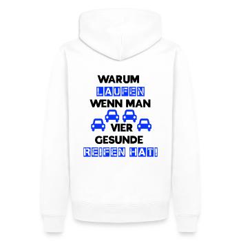 Auto Reifen schwarz blau - Männer Premium Bio Hoodie - Weiß - Hinten - Nico (187cm)