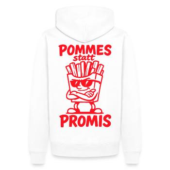 Des frites au lieu de célébrités – Drôle de dicton amusant - Sweat à capuche Premium bio Homme - blanc - Dos - Nico (187cm)