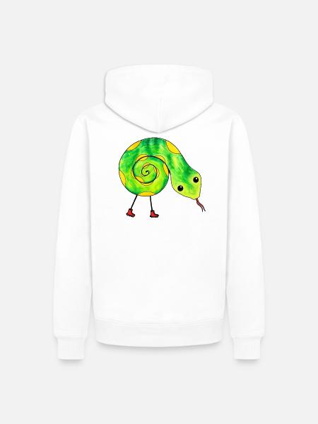 Snake on Skates - Männer Premium Bio Hoodie - Weiß
