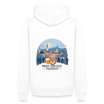 Bayrische Volksfest - Männer Premium Bio Hoodie - Weiß - Hinten - Nico (187cm)