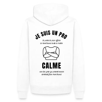 Je suis un pro - Sweat à capuche Premium bio Homme - blanc - Dos - Nico (187cm)