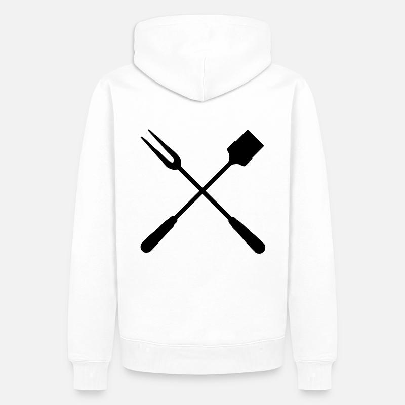 Couverts de barbecue - Sweat à capuche Premium bio Homme - blanc